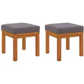 vidaXL Tuinkrukjes 2 st met kussens 40x40x34 cm massief acaciahout