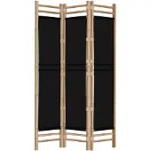 vidaXL Kamerscherm 3-panelen inklapbaar 120 cm bamboe en canvas
