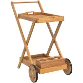 vidaXL Serveerwagen 54x87x90 cm massief acaciahout