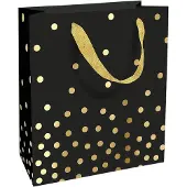 Braun + Company Tasje 18x21x8cm Golden Dots zwart