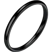 LGT JWLS LGT Jewels smalle stalen ring Zwart 2mm-20mm