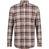 State of Art casual overhemd wijde fit rood donkerblauw geruit katoen