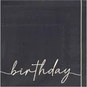 Ginger Ray - Servetten - champagne noir Happy Birthday