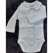 Babidu Romper/Body | Knoopjes voor| Lange Mouw | 1180 | wit | Jongen | 6 maand | Maat 68