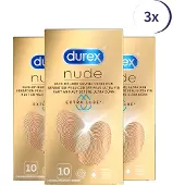 Durex Condooms Nude Extra Lube 10st - 3 Stuks - Voordeelverpakking