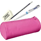Kangaro Etui - roze - gevuld - pen, potlood, gum - WS-58101-BU