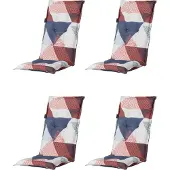 Madison - Tuinkussen - Universeel - Triangle Blue - 4 stuks - 123x50cm