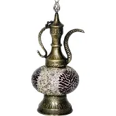 Halay Handgemaakte Oosterse mozaïek tafellamp bruin (Turkse Ibrik) ø 13 cm