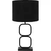 Light & Living Tafellamp Lutika/Livigno - Zwart/Zwart - Ø30x67cm - Tafellamp met kap