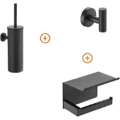 Guido Gusto Toilet accessoires set Mat zwart design