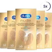 Durex Condooms Nude Extra Lube 10st - 5 Stuks - Voordeelverpakking