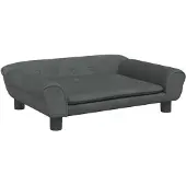vidaXL Hondenmand 70x48x22 cm fluweel donkergrijs