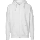 Neutral Fairtrade Men's Zip Hoodie met capuchon White - XL