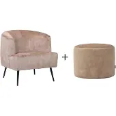 Bronx71 Velvet fauteuil Billy taupe