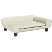vidaXL Hondenmand 70x48x22 cm fluweel crèmekleurig