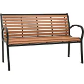 vidaXL - Tuinbank - 116 - cm - staal - en - HKC - zwart - en - bruin