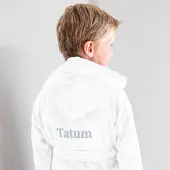Yoursurprise Kinderbadjas met naam - Wit- 6/8 jaar