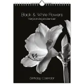 Comello Black and white flowers verjaardagskalender - A4