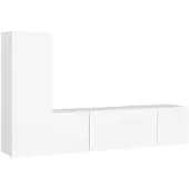 vidaXL 3-delige Tv-meubelset bewerkt hout wit