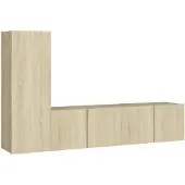 vidaXL 3-delige Tv-meubelset bewerkt hout sonoma eikenkleurig