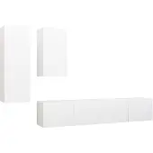 vidaXL 4-delige Tv-meubelset bewerkt hout wit