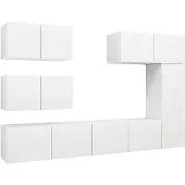 vidaXL 6-delige Tv-meubelset bewerkt hout wit