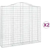 vidaXL Schanskorven 2 st gewelfd 200x30x180/200 cm ijzer