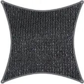 Coolaroo schaduwdoek Vierkant 5,4x5,4m Grafiet met Bevestingsset 340gr/m2