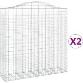 vidaXL Schanskorven 2 st gewelfd 200x50x200/220 cm ijzer