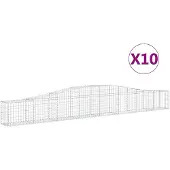 vidaXL Schanskorven 10 st gewelfd 400x30x40/60 cm ijzer