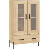 vidaXL Hoge kast 69,5x31x115 cm bewerkt hout sonoma eikenkleurig
