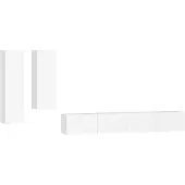vidaXL 4-delige Tv-meubelset bewerkt hout wit
