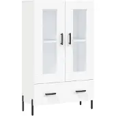 vidaXL Hoge kast, wit, 69,5 x 31 x 115 cm, houtvezel