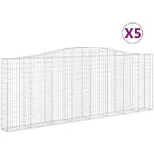 vidaXL Schanskorven 5 st gewelfd 400x30x140/160 cm ijzer