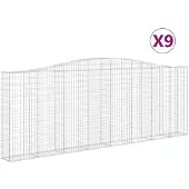vidaXL Schanskorven 9 st gewelfd 400x30x140/160 cm ijzer