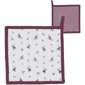 Clayre & Eef Pannenlap 20*20 cm Rood 100% Katoen vierkant
