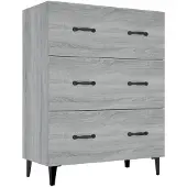 vidaXL Dressoir 69,5x34x90 cm bewerkt hout grijs sonoma eikenkleurig