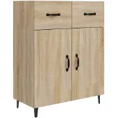 vidaXL Dressoir 69,5x34x90 cm bewerkt hout sonoma eikenkleurig