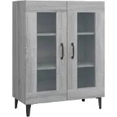 vidaXL Dressoir 69,5x34x90 cm bewerkt hout grijs sonoma eikenkleurig