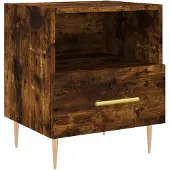 vidaXL Nachtkastje 40x35x47,5 cm bewerkt hout gerookt eikenkleurig
