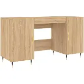 vidaXL Bureau, Sonoma-eikenhout, 140x50x75 cm, houtvezel