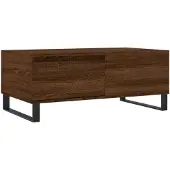 vidaXL Salontafel 90x50x36,5 cm bewerkt hout bruin eikenkleur