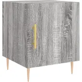 vidaXL Nachtkastje 40x40x50 cm bewerkt hout grijs sonoma eikenkleurig