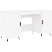 vidaXL Bureau 140x50x75 cm bewerkt hout wit