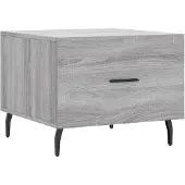 vidaXL Salontafel 50x50x40 cm bewerkt hout grijs sonoma eiken