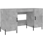 vidaXL Bureau, betonkleur, 140x50x75 cm, houtvezel