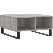vidaXL Salontafel 60x60x30 cm bewerkt hout grijs sonoma eikenkleurig