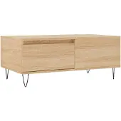 vidaXL Salontafel 90x50x36,5 cm bewerkt hout sonoma eikenkleurig