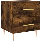 vidaXL Nachtkastje 40x35x47,5 cm bewerkt hout gerookt eikenkleurig
