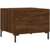 vidaXL Salontafel 50x50x40 cm bewerkt hout bruin eikenkleur